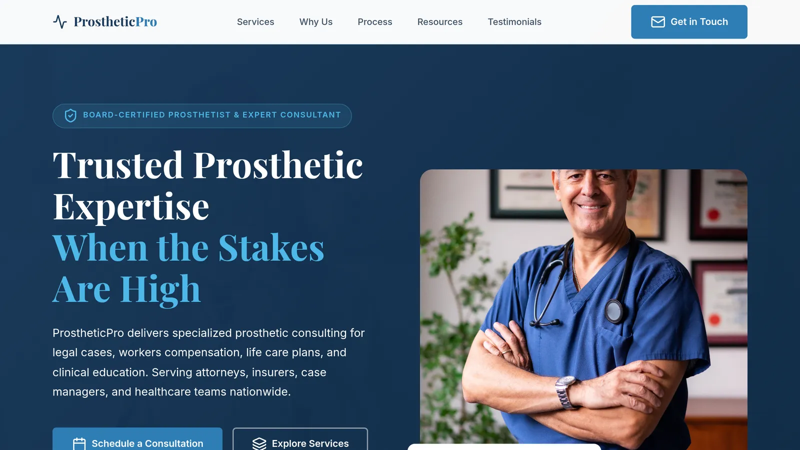 ProstheticPro website screenshot
