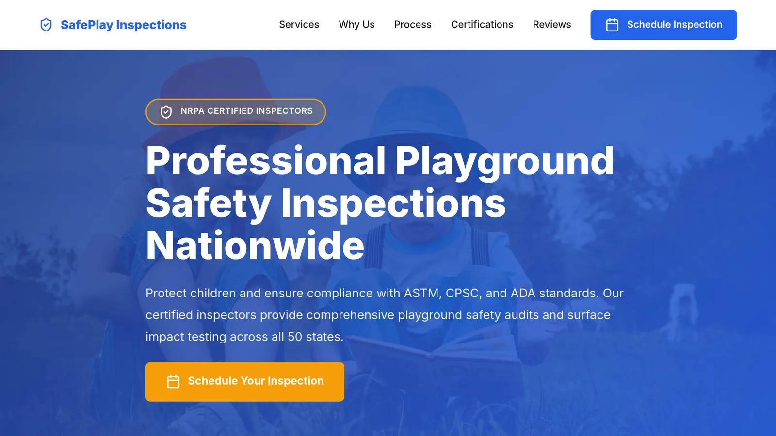 SafePlay Inspections website