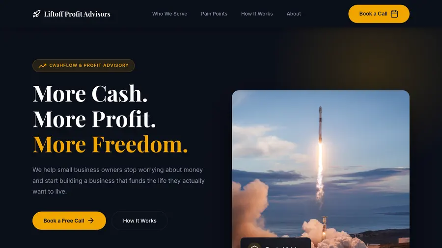 Liftoff Profit Advisors website