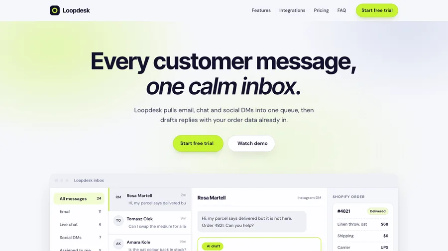 SaaS landing page template